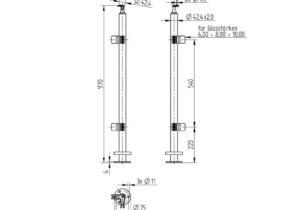 Poteaux de garde corps Pince à verre Inox 304 et 316 brossé